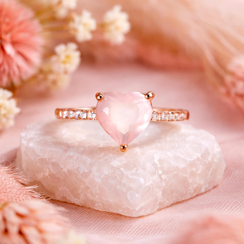 Bague Quartz Rose Coeur d'Aurélia™