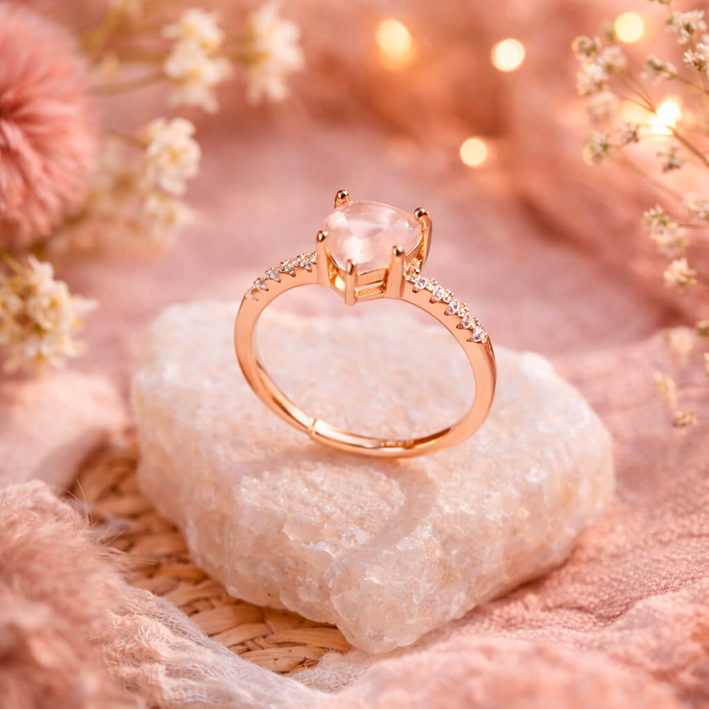 Bague Quartz Rose Coeur d'Aurélia™