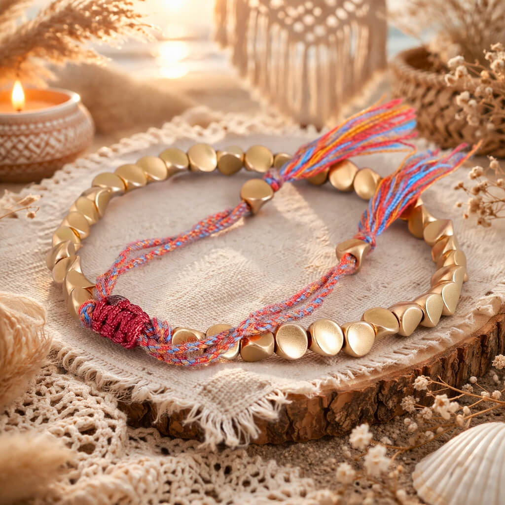 Bracelet Tibétain Cuivre Shambhala Sūrya™