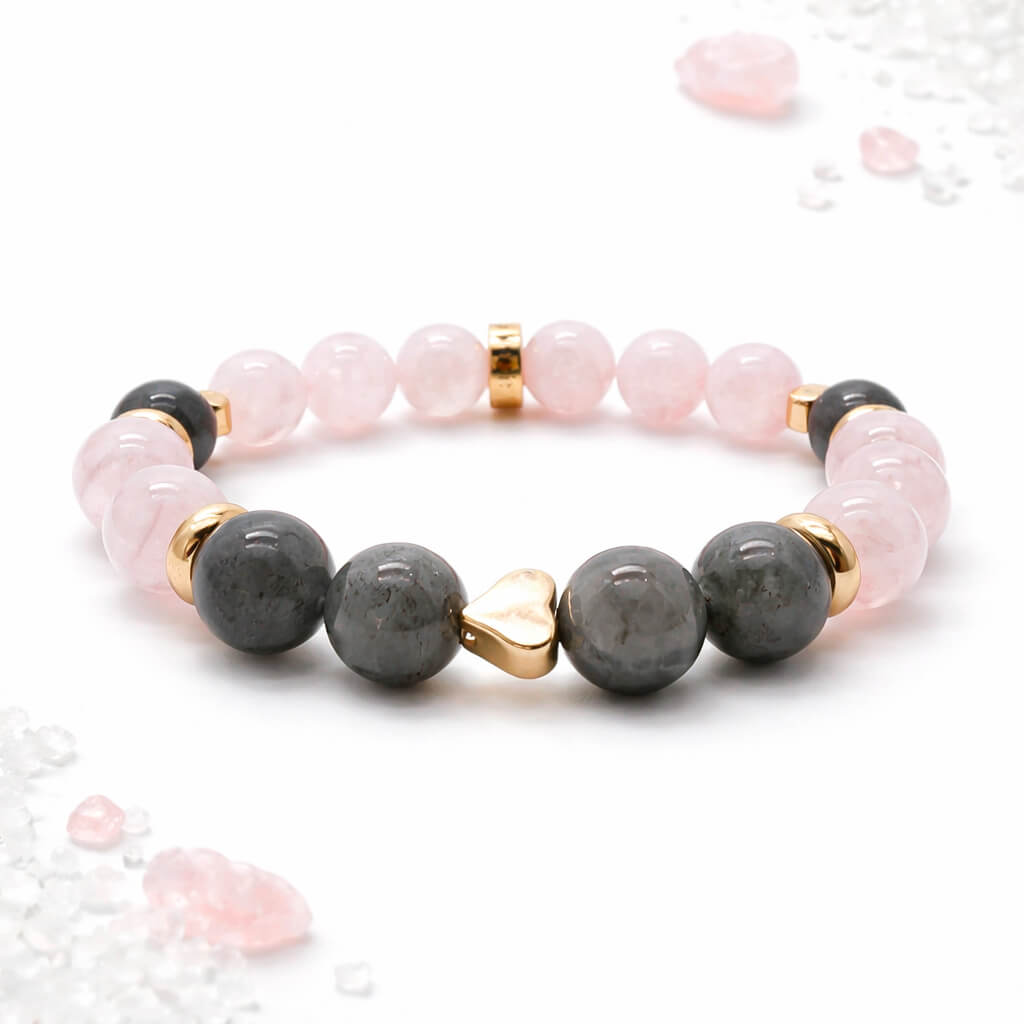 Bracelet Quartz Rose et Labradorite Etreinte Astrale™