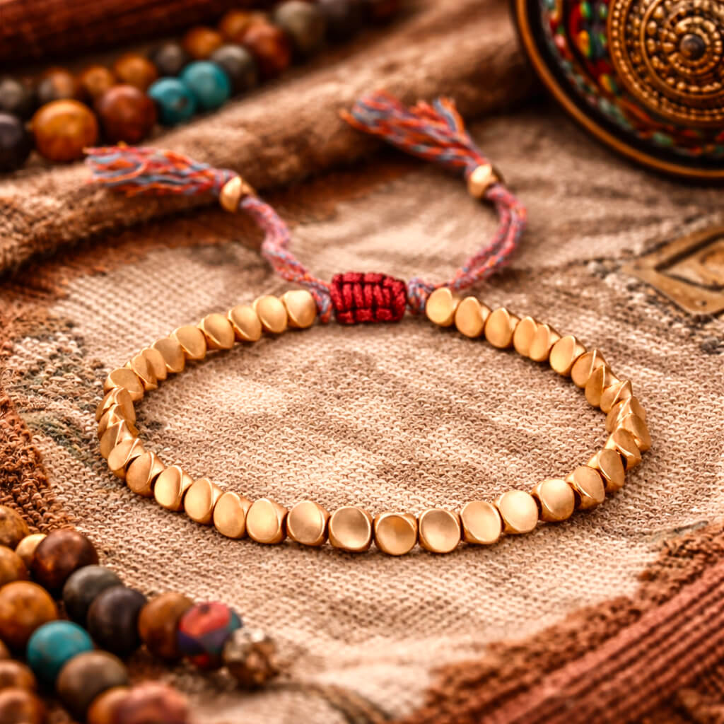 Bracelet Tibétain Cuivre Shambhala Sūrya™