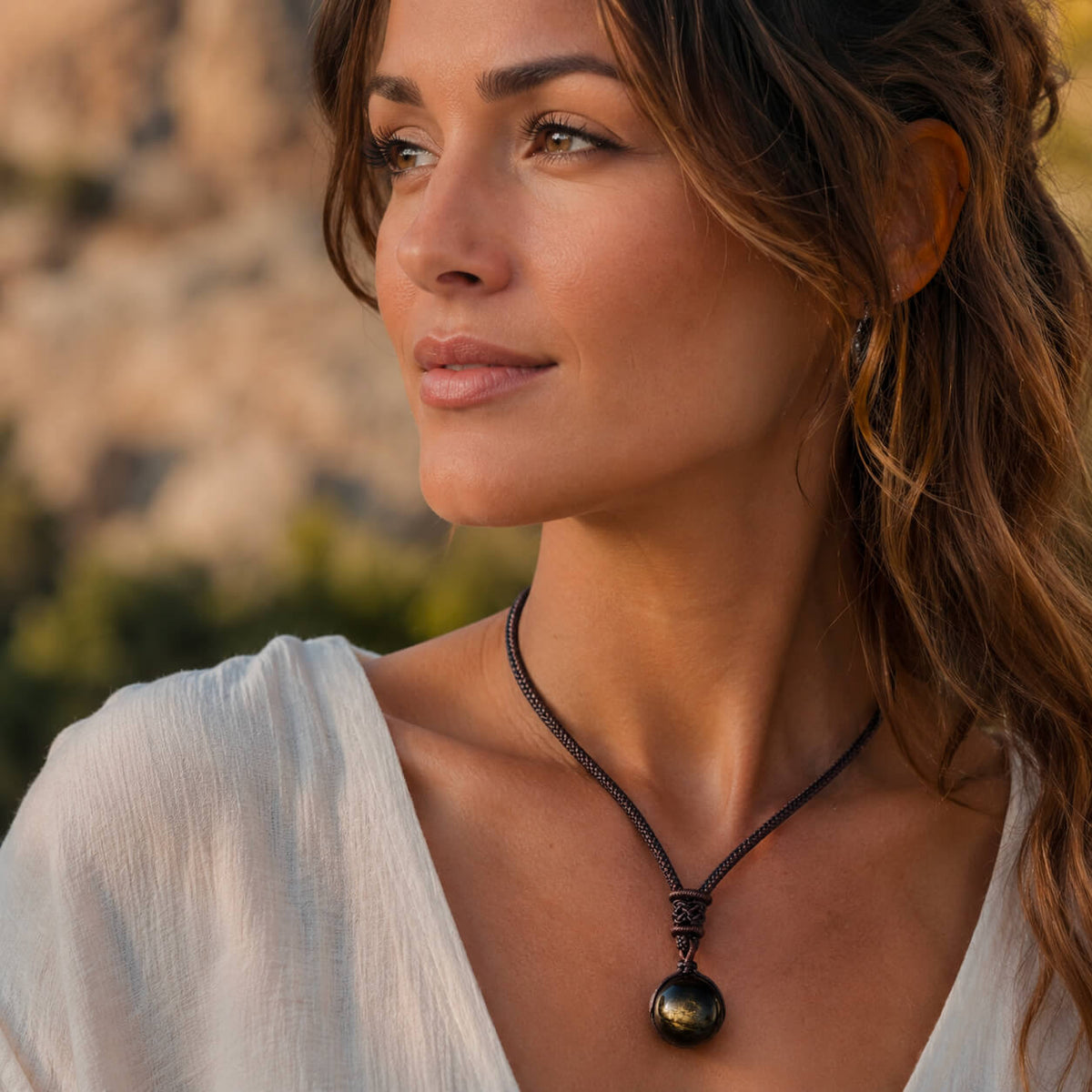 Pendentif Obsidienne Dorée Solarys™