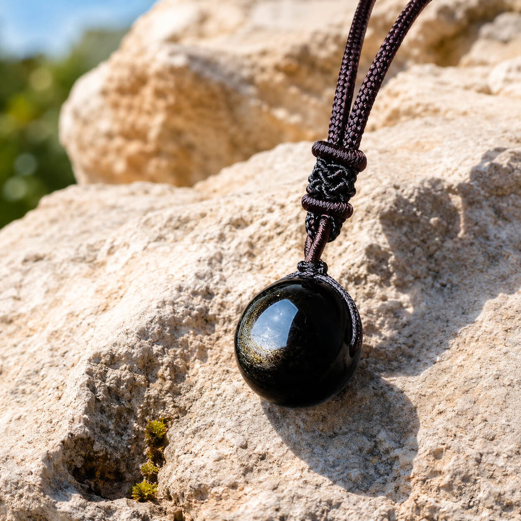 Pendentif Obsidienne Dorée Solarys™