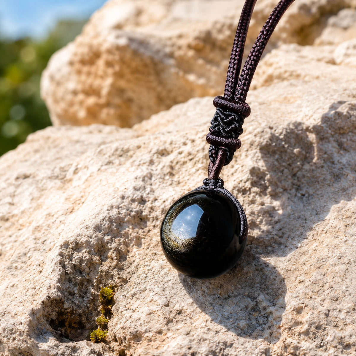 Pendentif Obsidienne Dorée Solarys™